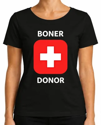 Obrázok produktu pre Vtipné tričko pre ženy s motívom „Boner Donor“ na rozlúčku so slobodou, čierne, veľkosť M