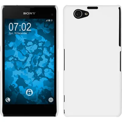 Produktbild von PhoneNatic Case kompatibel mit Sony Xperia Z1 Compact - Hülle weiß gummiert Hard-case + 2 Schutzfolien