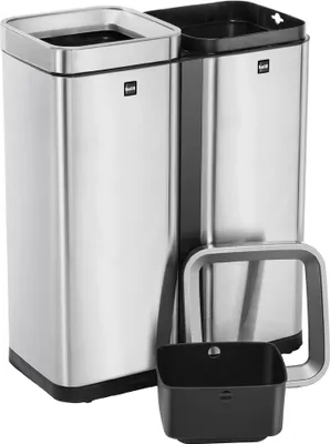 Zdjęcie produktu dla helit H2404700 helit the twin bin Mülleimer 2x 30,0 l edelstahl