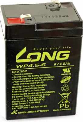 Produktbild von KUNG LONG Blei-Akkumulator WP4,5-6, 6 V-/4,5 Ah, zyklenfest