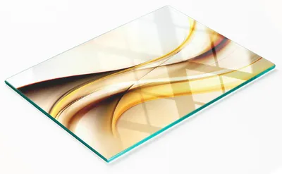 Immagine prodotto di Tagliere decorativo in vetro temperato, con motivo astratto a onde, dimensioni 80 x 52 cm