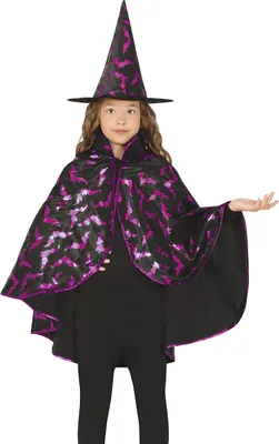 Produktbild von Hexenset 50 cm schwarz/lila für Kinder