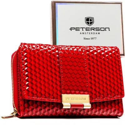 Obrázek produktu pro Peterson dámská peněženka RFID lakovaná červená 14,5x10 cm