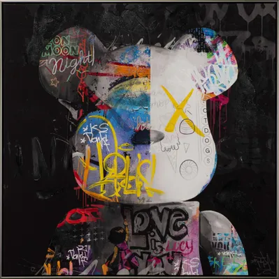 Produktbild von ARTUNIVERSE Leinwandbild Comic Art Teddy 102 x 102 cm