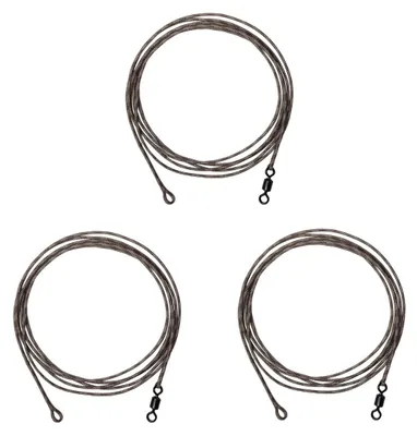 Produktbild von 3 Leadcore Rigs mit Wirbel Karpfen Vorfächer 45 lbs