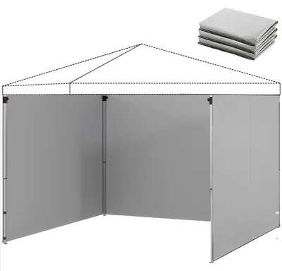 Produktbild von Outsunny 3er-Set Seitenteile für Pavillon 3x3 m, mit Reißverschluss, UV Schutz