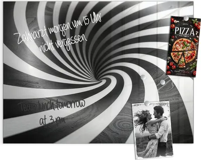 Produktbild von Magnettafel 120x90cm Pinnwand Whiteboard beschreibbar - Hypnotisches Muster
