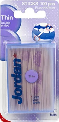 Produktbild von Jordan Dental Sticks, dünn, 100 Stück Zahnstocher