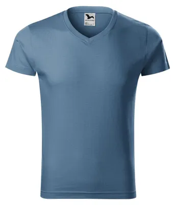 Image de Malfini - T-shirt pour homme, col en V, coupe étroite PP11508 (L) (bleu)