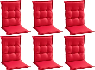 Produktbild von Gartenstuhlauflagen - Rot - Mittellehner - 6er Set