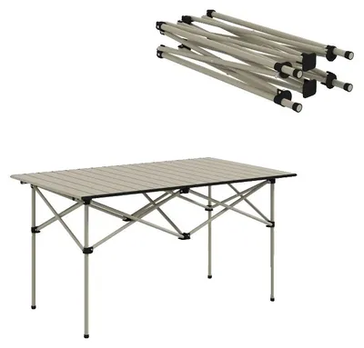 Obrázek produktu pro Kempingový stůl, lehký hliník, přenosný design, khaki