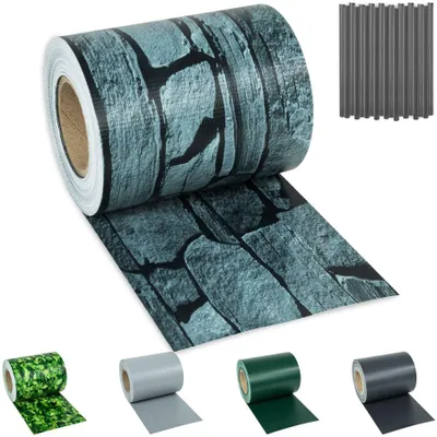 Produktbild von tectake® Sichtschutzstreifen für Einzelstab- und Doppelstabmatten-Zäune leichte Montage, inklusive Befestigungsclips
