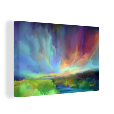 Obrázok produktu pre OneMillionCanvasses® - Maľba na plátne - Obraz na plátne Nástenná maľba na plátne - Krajina - Akvarel - Obloha - 150x100cm - Fotografia na plátne -