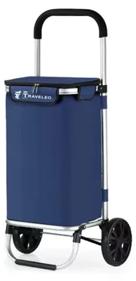 Produktbild von 40L Einkaufs Trolley Einkaufswagen Einkaufsroller Aluminium klappbar Blau