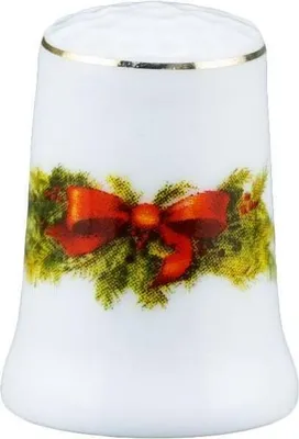 Produktbild von Porzellan Fingerhut mit Golddekor und Geschenkverpackung