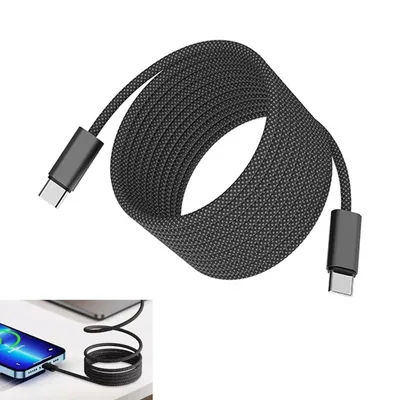 Produktbild von Tungsten Gold, magnetisches USB-C - USB-C Kabel, selbstaufrollend, 100W, 1m, schwarz