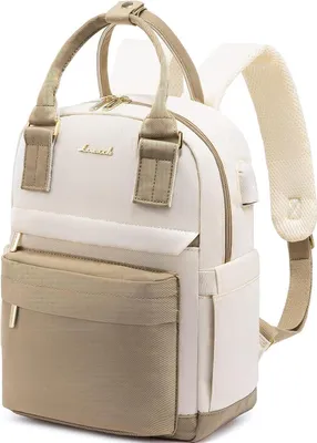 Produktbild von LOVEVOOK Damen Rucksack Klein Wasserdicht USB Ladeanschluss Beige A-khaki 11 Zoll