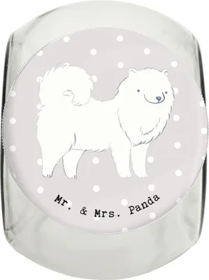 Produktbild von Mr. & Mrs. Panda Dose Samojede Lebensretter L 870ml - Grau Pastell - Geschenk, glasbehälter, Vorratsglas, Samojedenspitz, Samojedenhund, Keksdose, Aufbewahrungsdose