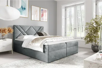 Obrázek produktu pro Boxspringová postel ASKOT - 180x220, šedá + topper