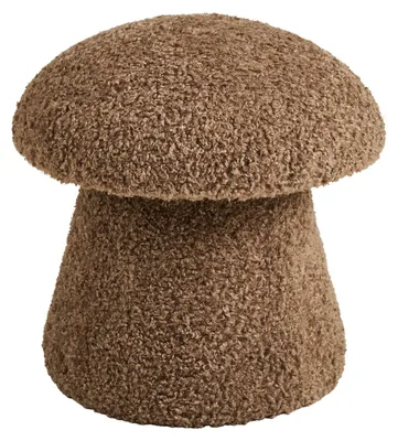 Image de Enna - Pouf rond en Fourrure artificielle marron ø45x45 cm