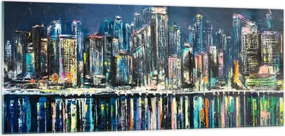 Produktbild von Bilder auf glas - Stadt Aussicht Wasser - 100x40cm - Glasbilder - Wandbilder - Kunstdruck - zum Aufhängen bereit - Wanddekoration aus Glas - Glas Bilder - Wandbild auf Glas - GAB100x40-3461