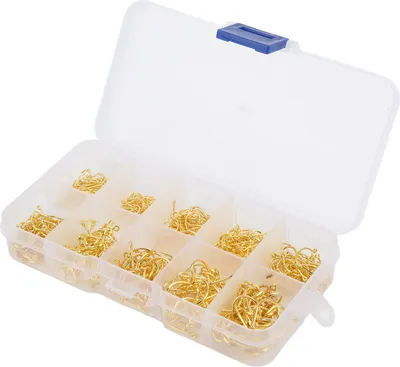 Obrázek produktu pro 500dílná sada rybářských háčků z uhlíkové oceli, jednoduché kruhové háčky, muškaření, háčky na kapry