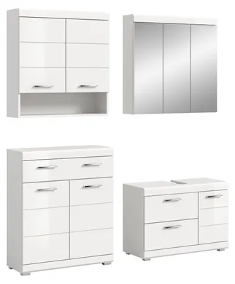 Productafbeelding van Badkamercombinatie "Scout" (B/H/T: 169x191x34 cm) in hoogglanzwit en wit