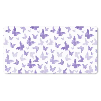 Produktbild von MuchoWow® Schreibtischunterlage Schmetterling - Lila - Muster 80x40 cm - XXL Mauspad - Gaming Mauspad