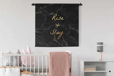 Produktbild von MuchoWow® Wandteppich Wandbehang Zitate - Sprichwörter - Gold - Marmor 90x90 cm Tapisserie Dekoration Wandtuch - Wandaufhänger