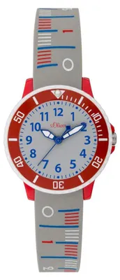 Produktbild von S.oliver Kinder Analog Quarz Armbanduhr mit Silikonarmband SO-3772-PQ