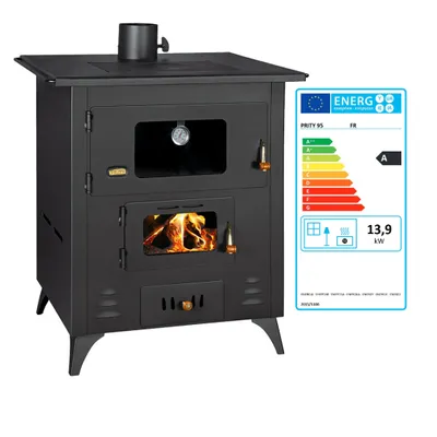Immagine prodotto di Cucina a legna Prity FR 13,9 kW con forno grande e termometro, piastra in metallo