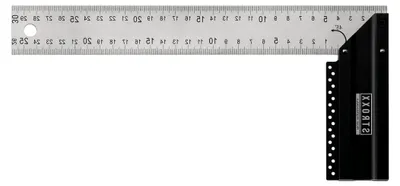 Produktbild von Multifunktionaler Anschlagwinkel - 250/300 mm - Kombiwinkel aus Metall mit Linealanschlag