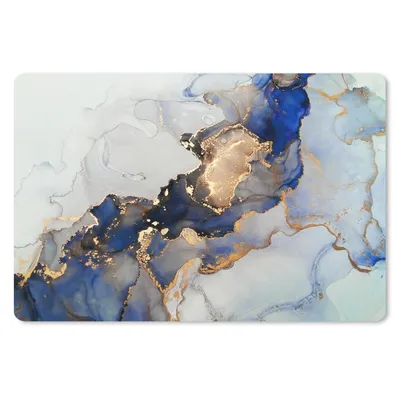Produktbild von MuchoWow® Mauspad Mousepad Marmor - Blau - Gold 27x18 cm - Mousepads - Maus Mat - Pad - Mausunterlage - Büroartikel - Desk Matten