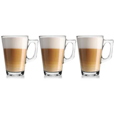 Productafbeelding van Sada van 3 kopjes voor koffie/thee, Excellent Houseware, glas, 7,5x11 cm, 250 ml, transparant