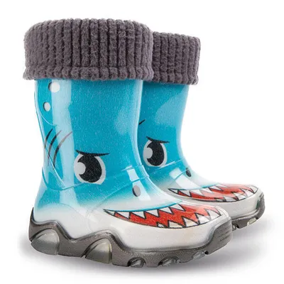 Produktbild von Gummistiefel Rainstiefel Demar Stormer lux print AR Hai Warmfutter
