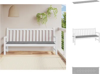 Produktbild von vidaXL Gartenbank-Auflage Grau 200x50x3 cm Oxford-Gewebe -  Sitzpolster