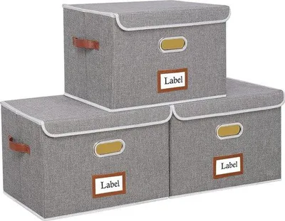 Immagine prodotto di Contenitore pieghevole, set da 3, 38 x 25 x 25 cm, grande, grigio