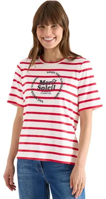Immagine prodotto di Camicia a maniche corte Cecil, colletto rotondo, a righe, colore rosso "Glazed Apple", taglia L
