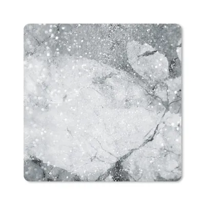 Produktbild von MuchoWow® Mauspad Mousepad Marmor - Glitter - Grau 20x20 cm - Mousepads - Maus Mat - Pad - Mausunterlage - Desk Mat - Bureauartikeln