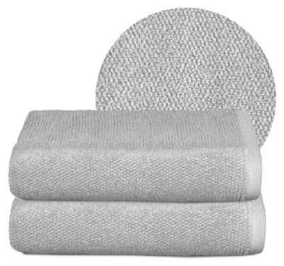 Produktbild von BEAUTEX Handtuch-Set Premium Frottier Sets, 100% Baumwolle 550g/m²,Hellgrau,Set: 2 Handtücher - 50x100 cm