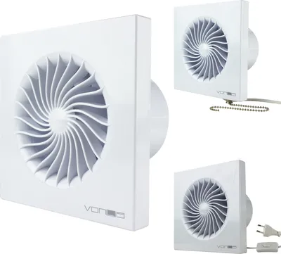 Produktbild von Lüfter Badlüfter Badventilator Wohnraumlüfter Badezimmer Ø 100 mm weiß Zugschalter