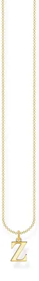 Image de Thomas Sabo KE2035-413-39 Collier avec pendentif pour femme, lettre Z, argent plaqué or