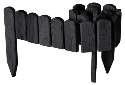 Produktbild von Garronda Beeteinfassung Holz Rollzaun Gartenzaun imprägniert Flexibler Rollborder Rasenkante  Länge: 100 cm (Graphite, Höhe: 10 cm)