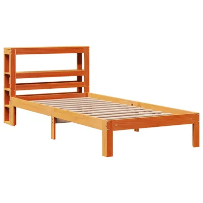 Produktbild von vidaXL Massivholzbett ohne Matratze Wachsbraun 75x190 cm Kiefernholz