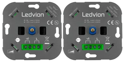 Produktbild von Ledvion 2er Set LED Dimmer Schalter 250W 240V ohne Abdeckrahmen dimmbar