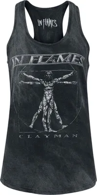 Produktbild von In Flames Top Damen Clayman Vitruvian schwarz Band-Merch, Bands 100% Baumwolle XL