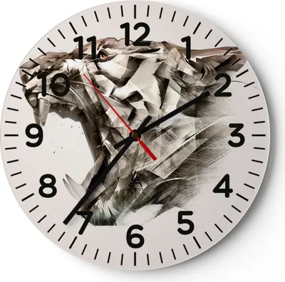 Produktbild von Wanduhr - Rund - Glasuhr - tiger tier - 40x40cm - Schleichendes Uhrwerk - Lautlos - zum Aufhängen bereit - Dekoration Modern - Wanddekoration aus Glas - C4AR40x40-4113