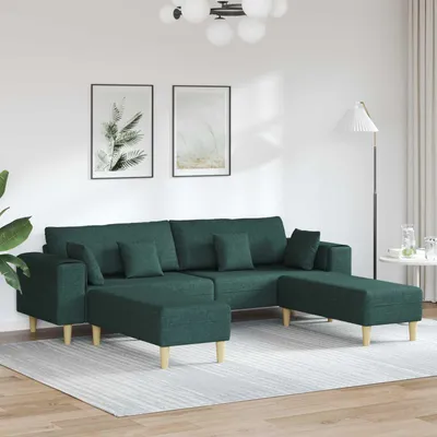 Immagine prodotto di vidaXL Divano, 3 posti, tessuto verde scuro