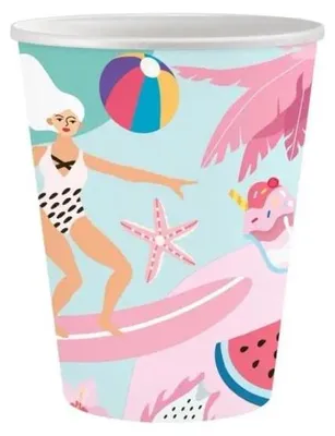 Obrázok produktu pre Papierové poháriky Summer – Let's Party 250 ml, 6 ks – Godan