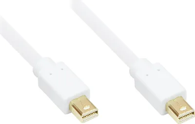 Produktbild von Anschlusskabel Mini DisplayPort 1.2, Stecker beidseitig, vergoldet, weiß, 0,5m, Good Connections®